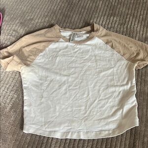 H&M White and Tan Crop Top